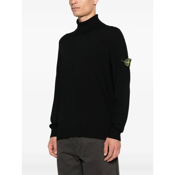 Stone Island Men Ribbed Wool Turtleneck Sweater